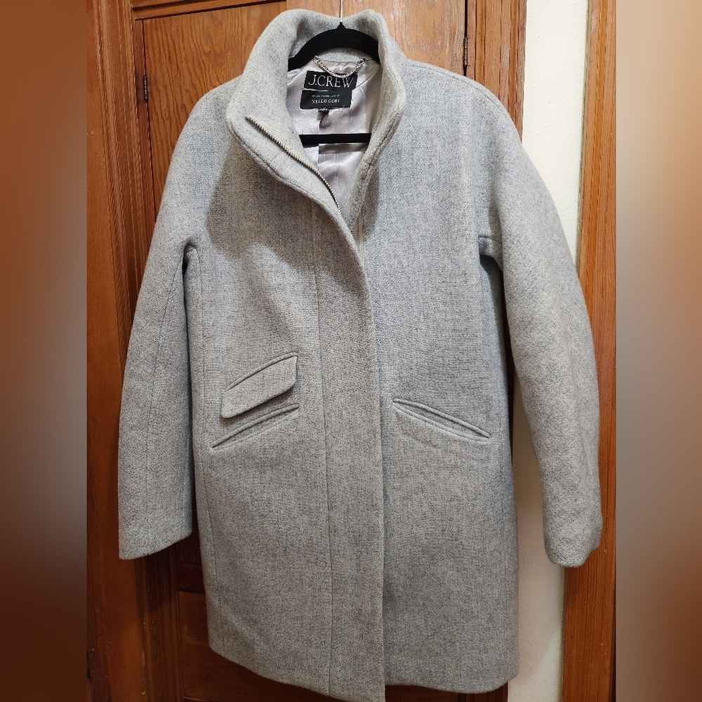J Crew Nello Gori Wool Blend Women's Gray Coocoon Coat Small 6 T